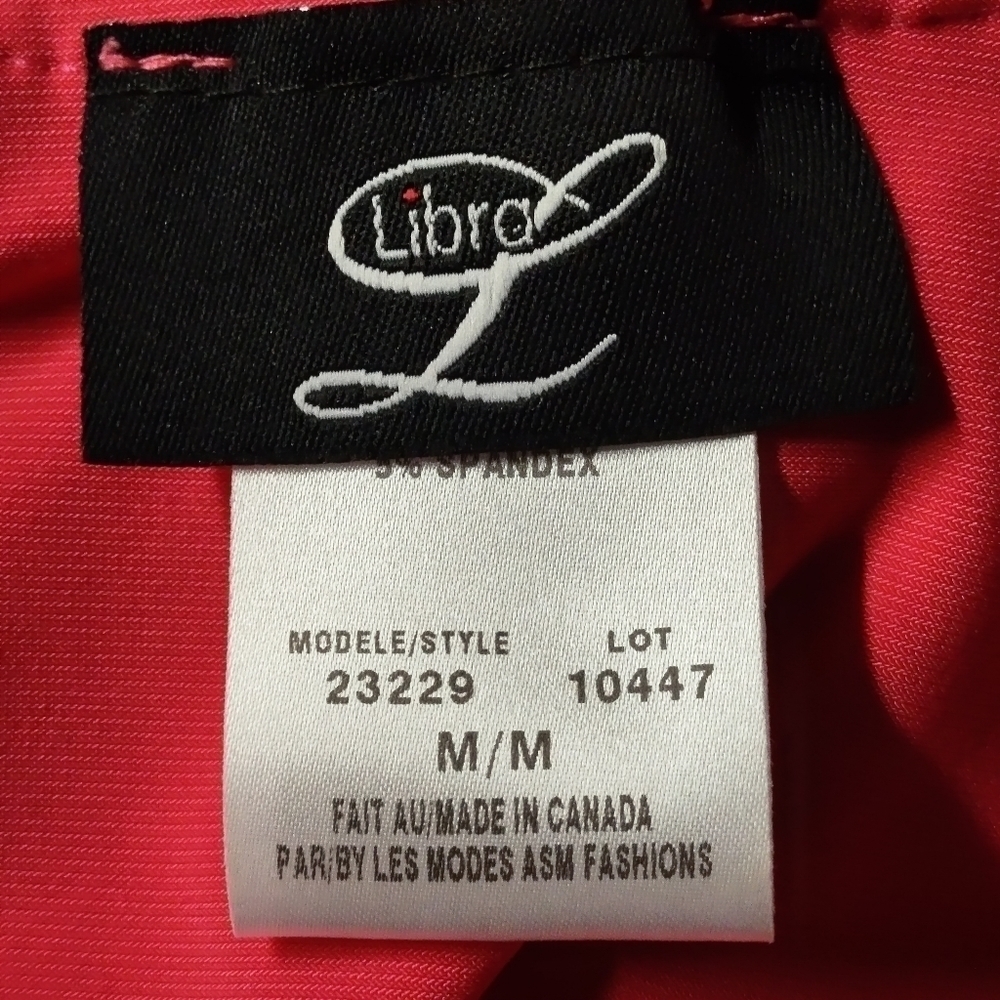Libra Red Women's Ruffled Shortsleeve Crewneck Stretch Soft Dress Size Medium - Picture 7 of 8